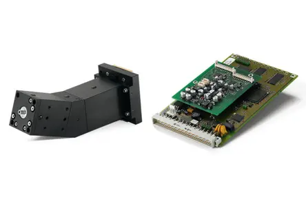 Side view of the Polytec polychromator with its diode array detector board