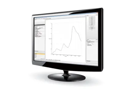 PAS LABS software screen with a NIR spectrum, used for data acquisition and multivariate calibration