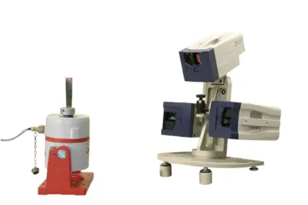 Testaufbau zur optischen, berührungslosen Messung von Spannung und Dehnung an einer Turbinenschaufel