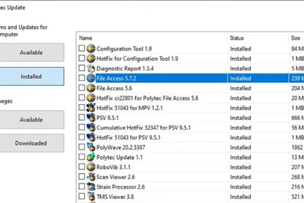 Polytec Update informs about and supplies updates automatically