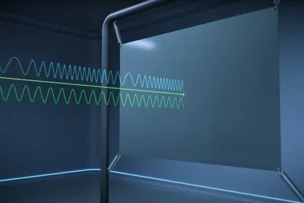 後方散乱光の周波数シフトを評価することで振動測定ができる