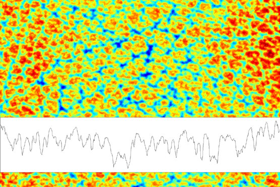 Macro view of fine structures (surface roughness) measured with a large field of view up to 34 x 45 mm Macro view of fine structures (surface roughness) measured with a large field of view up to 34 x 45 mm
