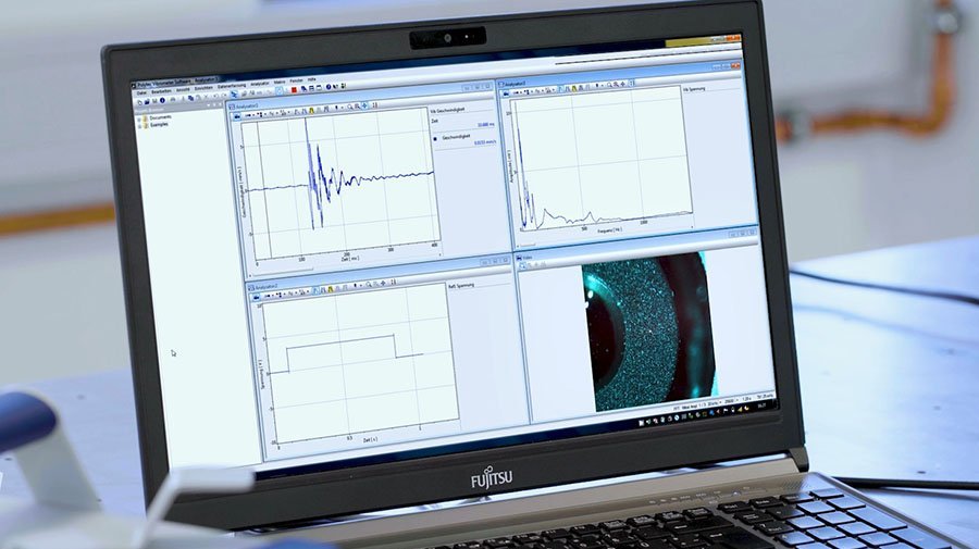 VibroOne laser vibration sensor with HD+ camera for precise targeting and test documentation VibroOne laser vibration sensor with HD+ camera for precise targeting and test documentation