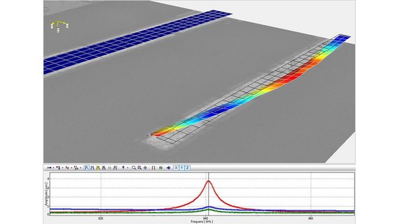 3D vibration measurement data with pm path resolution of a cantilever Données de mesure de vibrations 3D avec une résolution de trajectoire de pm d'un cantilever