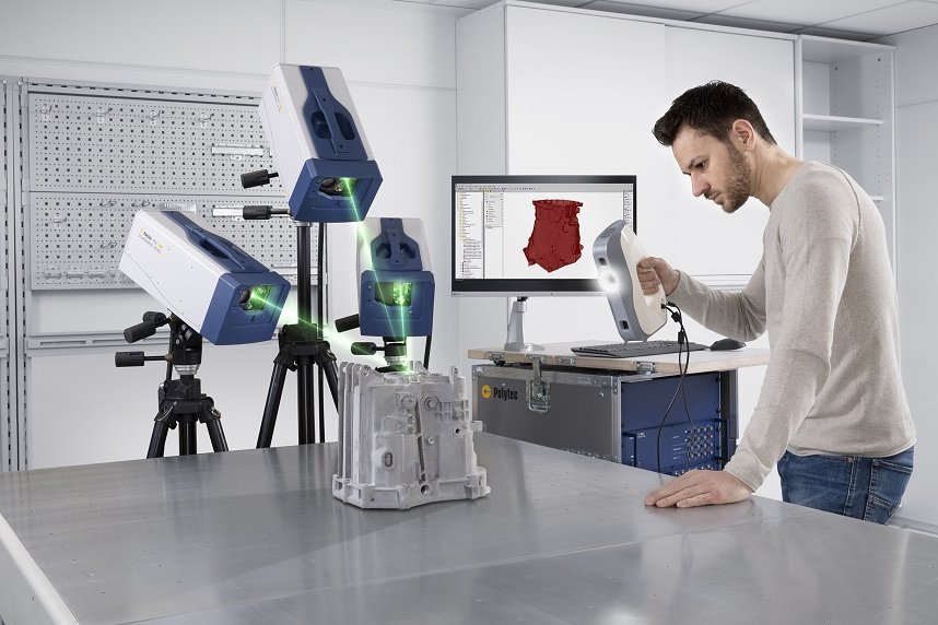 PSV-QTec 3D Scanning Vibrometer with handheld geometry scanner for practical import of sample geometry data
