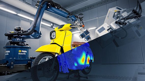 Vibration measurement as a service: here, a deflection shape analysis on an e-scooter Der Laser-Doppler-Effekt in der Praxis nutzen
