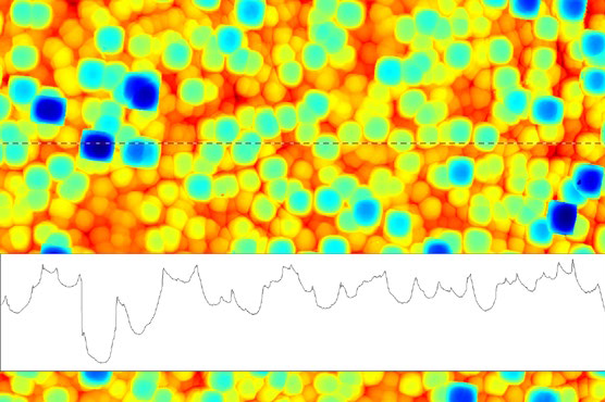 Microrauheit nach ISO 21920 auswerten, hier Beispielmessung eines Wafers Microrauheit nach ISO 21920 auswerten, hier Beispielmessung eines Wafers
