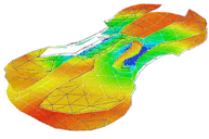Deflection shape visualized by a PSV-3D Scanning Vibrometer