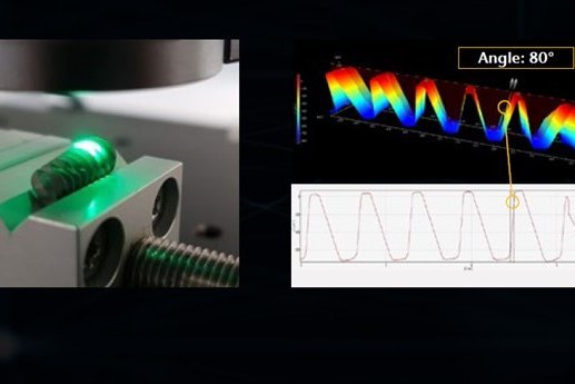 Capture surface areas with high slopes and steep angles; sample data of a dental implant screw Capture surface areas with high slopes and steep angles; sample data of a dental implant screw