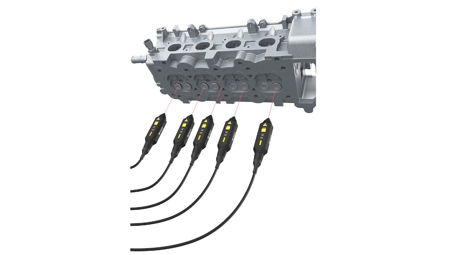 Compact laser sensor heads with variable stand-off distance for confined spaces in test setups  Compact laser sensor heads with variable stand-off distance for confined spaces in test setups