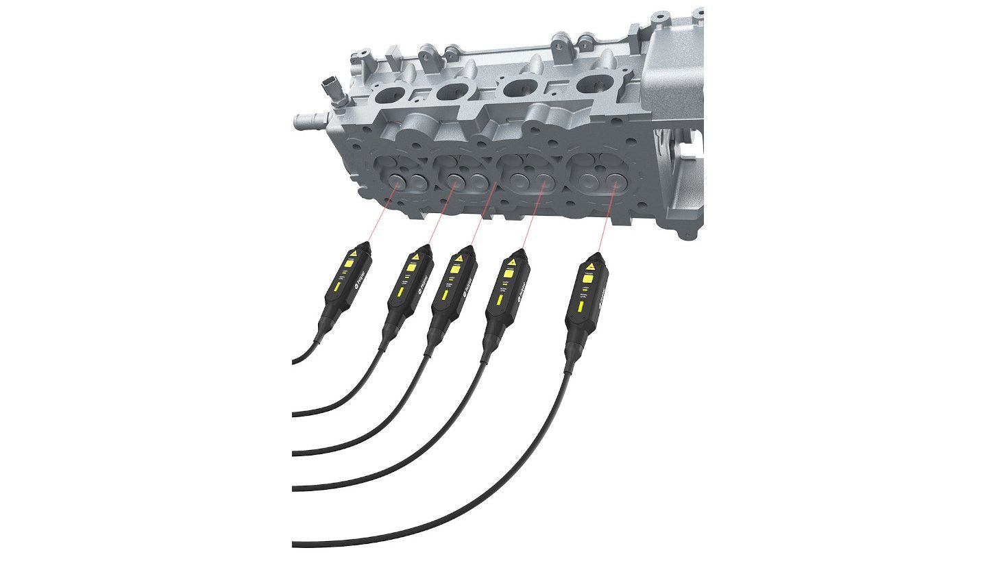 Compact laser sensor heads with variable stand-off distance for confined spaces in test setups Compact laser sensor heads with variable stand-off distance for confined spaces in test setups