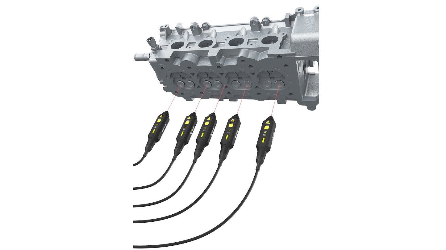 Compact laser sensor heads with variable stand-off distance for confined spaces in test setups  Compact laser sensor heads with variable stand-off distance for confined spaces in test setups