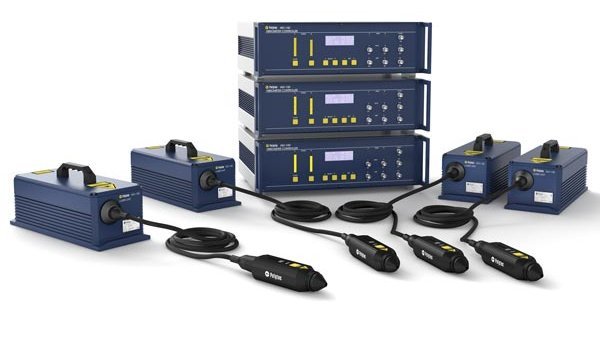 Cascaded and synchronized multi-channel optical test system detecting vibrational velocities of up to 40m/s Cascaded and synchronized multi-channel optical test system detecting vibrational velocities of up to 40m/s