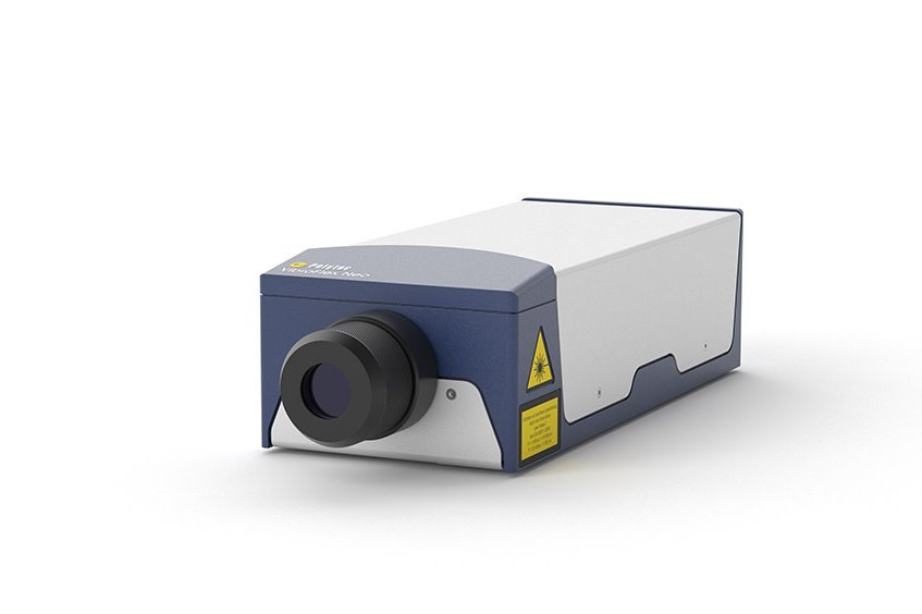 VibroFlex Neo optischer Messkopf erlaubt sogar Messungen durch Glas oder Wasser