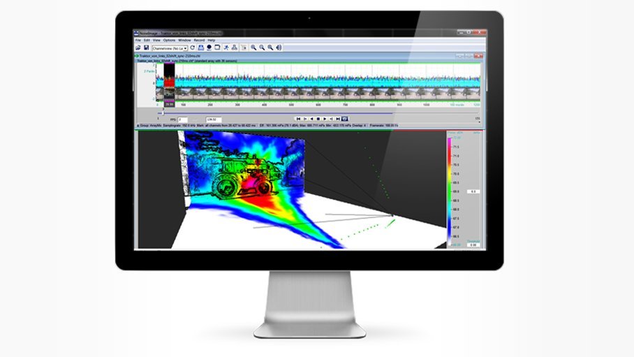 Acoustic movie of tractor in noiseimage Acoustic movie of tractor in noise image