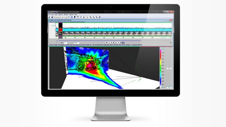 Acoustic movie of tractor in noiseimage Acoustic movie of tractor in noise image