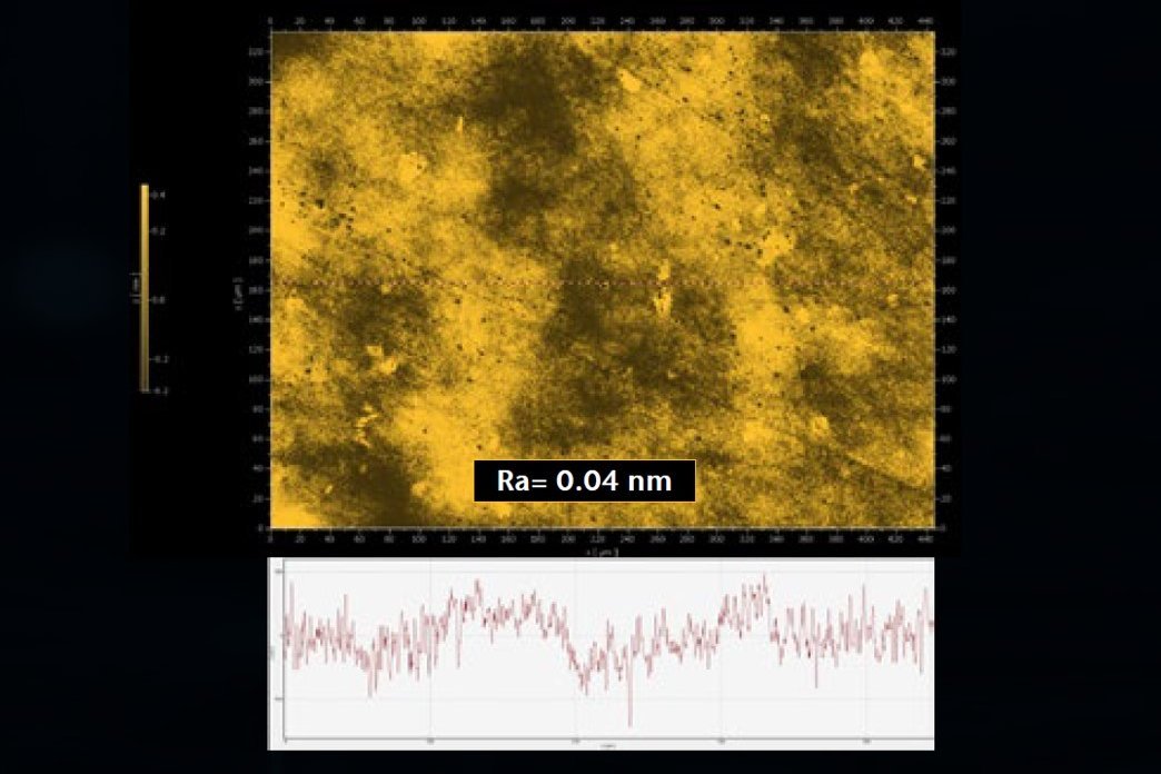 High-resolution roughness measurement <1nm; sample data of a polished silicon surface High-resolution roughness measurement <1nm; sample data of a polished silicon surface
