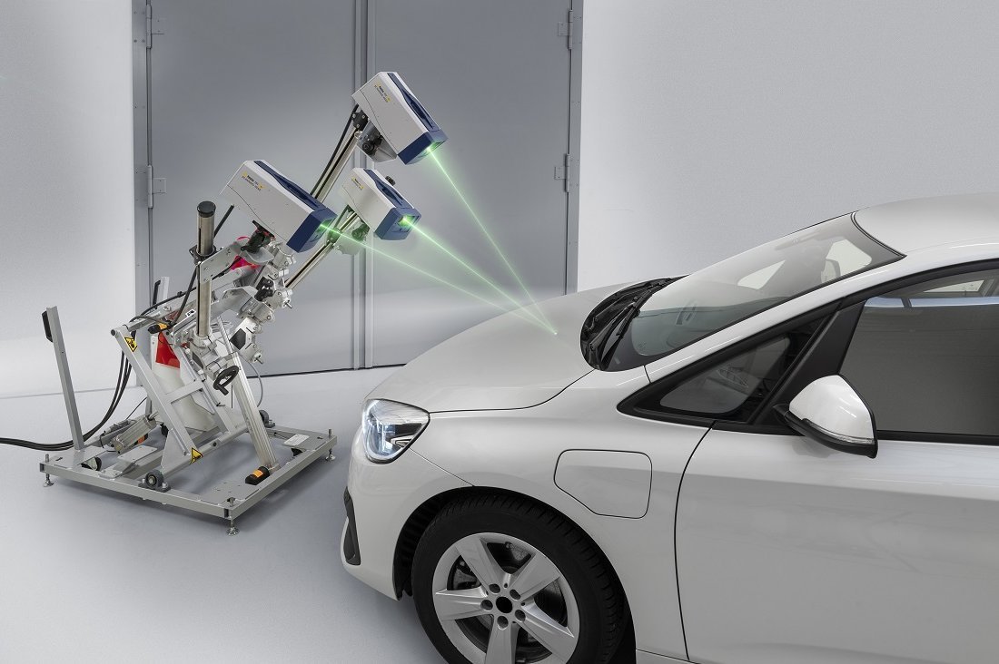 PSV QTec auf dem motorisierten Stativ PSV-A-T51 für 3D-Messssteme