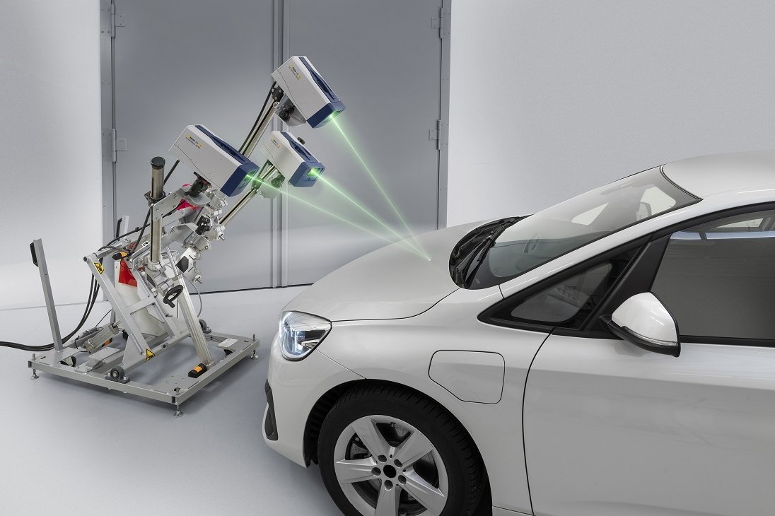 PSV QTec 3D vibration measurement system mounted on PSV-A-T51 test stand for NVH analysis PSV QTec 3D vibration measurement system mounted on PSV-A-T51 test stand for NVH analysis