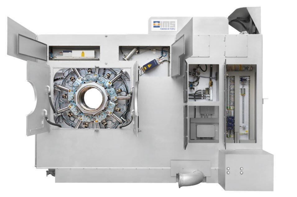 Mesure combinée de la vitesse de rotation et de la vitesse linéaire lors de la mesure de l'épaisseur des parois de tubes avec capteurs laser intégrés, système de mesure de IMS Messsysteme GmbH. Mesure combinée de la vitesse de rotation et de la vitesse linéaire lors de la mesure de l'épaisseur des parois de tubes avec capteurs laser intégrés, système de mesure de IMS Messsysteme GmbH.