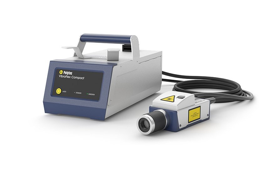 VibroFlex Compact Messkopf im Kompaktdesign mit optionaler HD-Kamera und Mikroskopobjektiven für enge Aufbauten, Mikrostrukturen oder In-Line Fertigungskontrollen