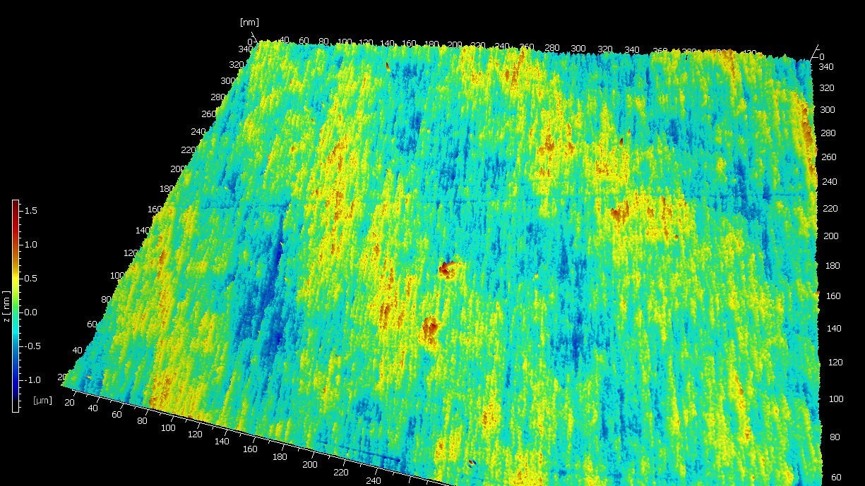 Optical polishing surface texture of 3 nanometers peak-to-peak Optical polishing surface texture of 3 nanometers peak-to-peak