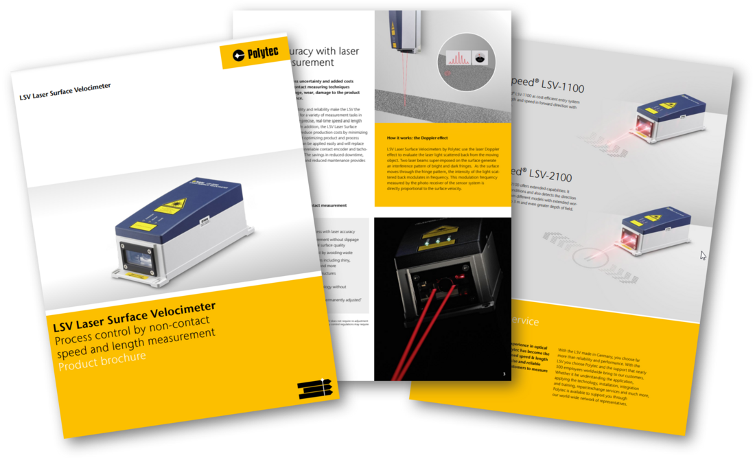 Brochure of ProSpeed LSV laser sensors for optical speed & length measurement in process control Brochure of ProSpeed LSV laser sensors for optical speed & length measurement in process control
