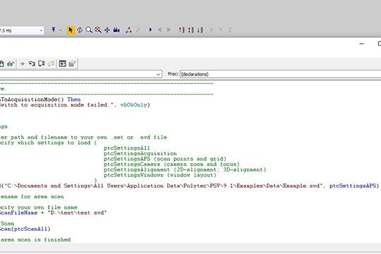 Offene Polytec File Access Schnittstelle für individuelle Programmierungen mit LabView®, Python etc. Offene Polytec File Access Schnittstelle für individuelle Programmierungen mit LabView®, Python etc.