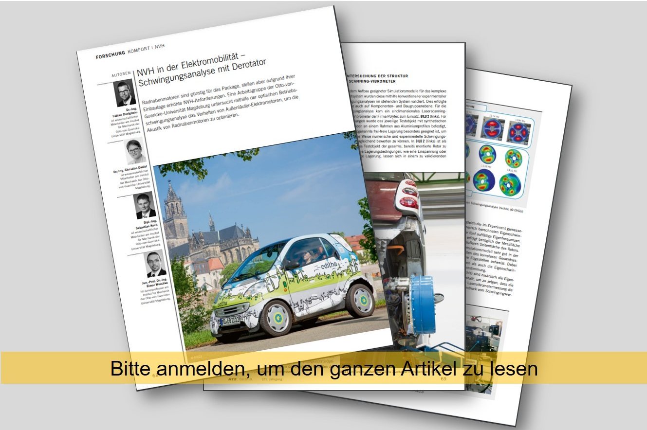 Artikel über die NVH Analyse eines Radnabenmotors am EV Artikel über die NVH Analyse eines Radnabenmotors am EV