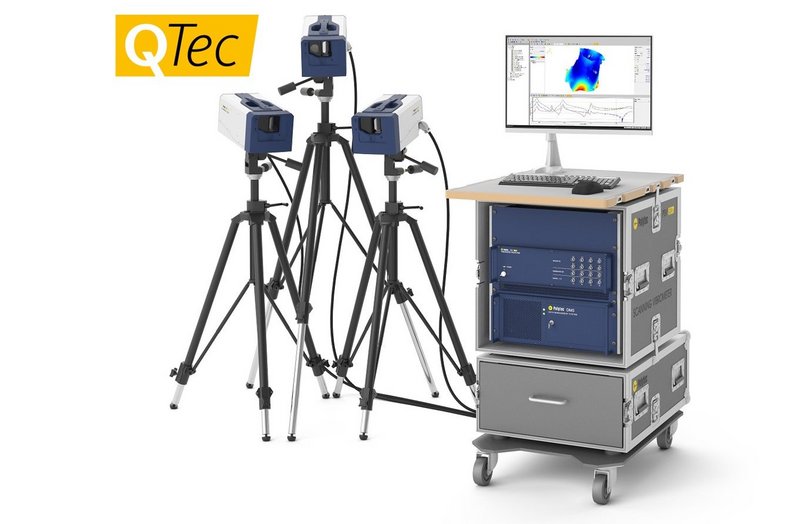 PSV QTec 3D Scanning Vibrometer as rack-type with practical integrated workspace PSV QTec 3D Scanning Vibrometer as rack-type with practical integrated workspace