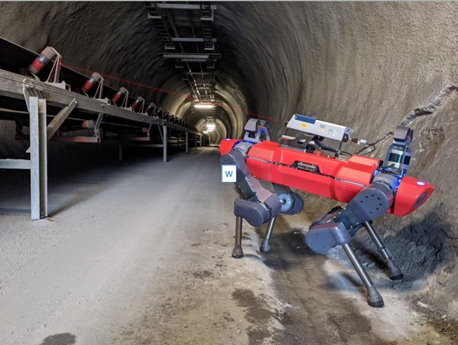 Robot ANYmal equipped with laser vibration sensor for stand-off condition monitoring (ANYbotics AG, Zurich) Robot ANYmal equipped with laser vibration sensor for stand-off condition monitoring (ANYbotics AG, Zurich)