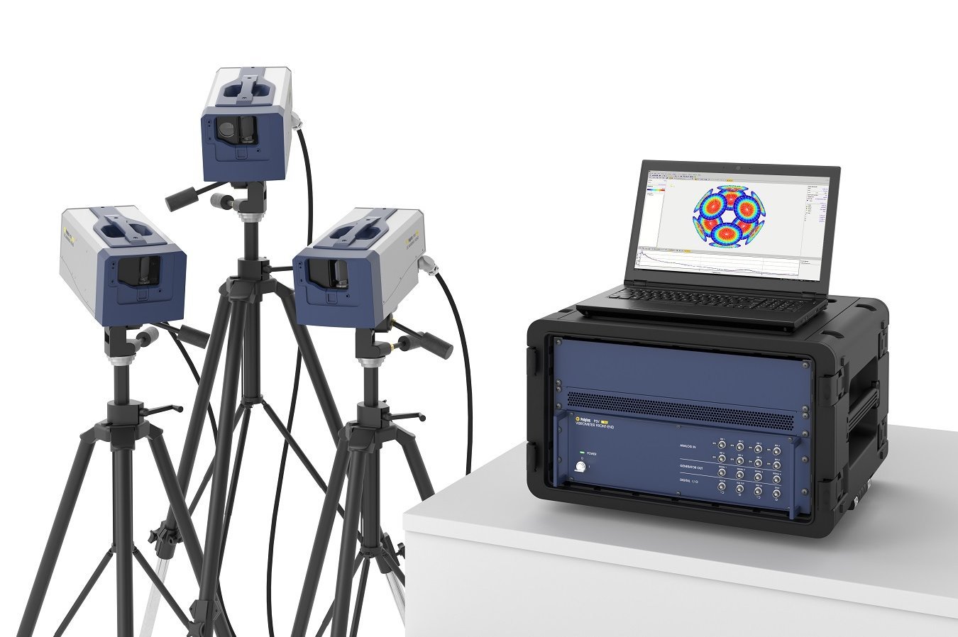 PSV QTec 3D Scanning Vibrometer with laptop and compact rack