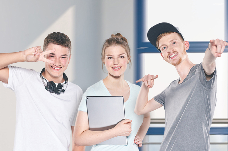 Drei Auszubildende bei Polytec