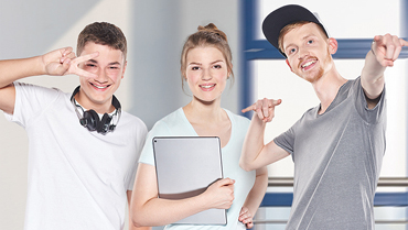 Drei Auszubildende bei Polytec