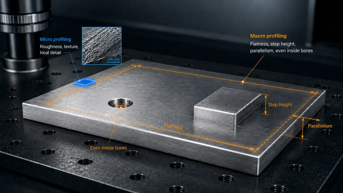 Macro vs micro surface profiler measurement
